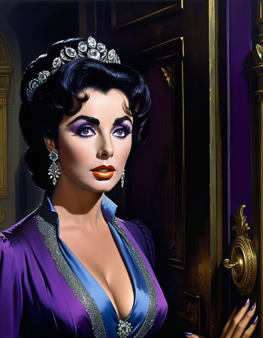 Elizabeth Taylor Portrait in Gustave Dore Style