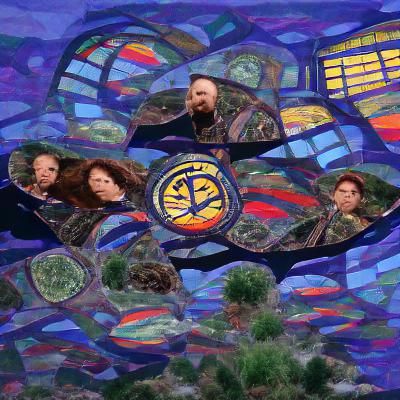 Babylon 5 as Stained Glass Monet Impression