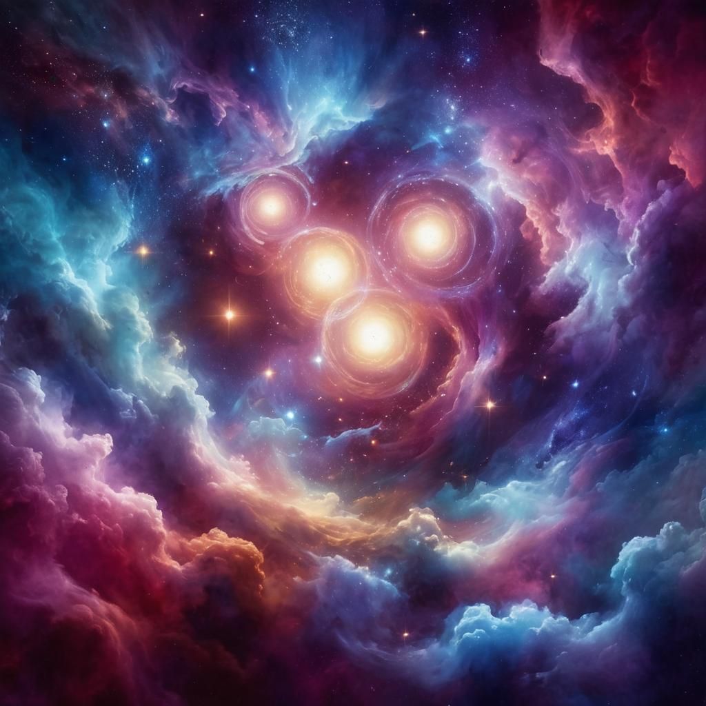 "Surrealismo Cósmico; Estrellas Entrelazadas en el Espacio-T...