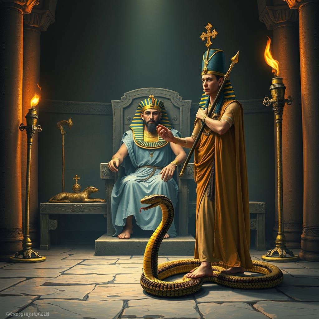 Pharaoh Commands Aaron to Perform a Miracle in Ancient Egypt...