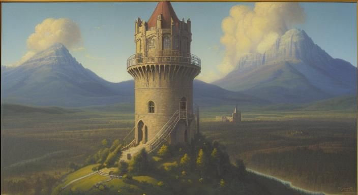 Franklin's Tower as an Oil Painting