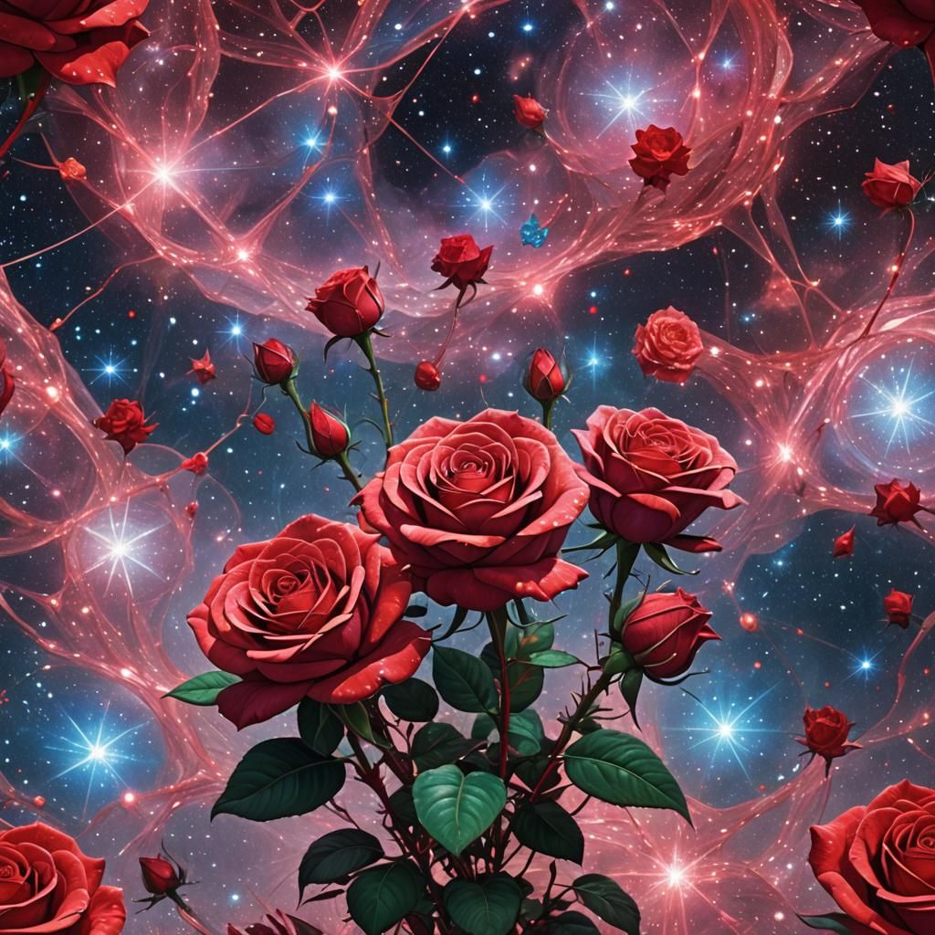 Rose Made of Red Dwarf Stars: Cosmic Illustration