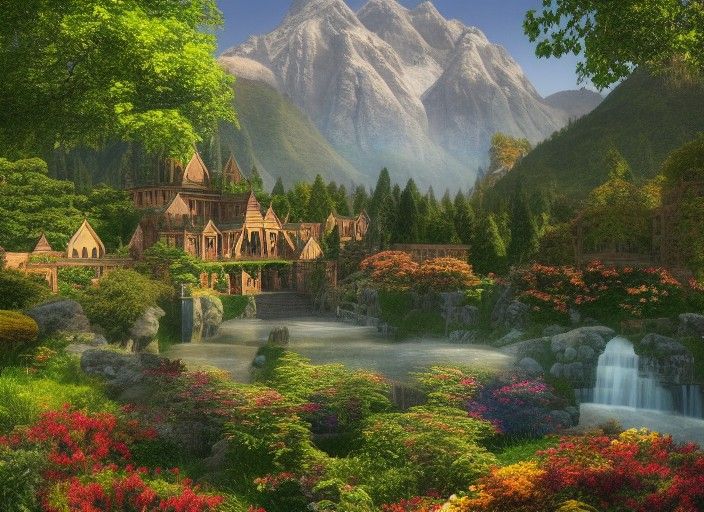Rivendell: A Photorealistic Middle-earth Cityscape