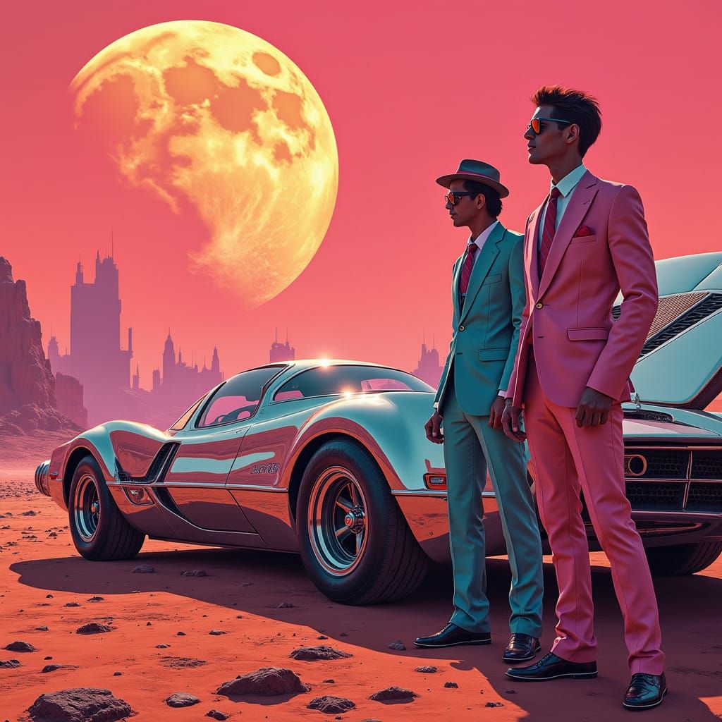 Marsami Vice: Retro-Futuristic Crime Scene on the Red Planet