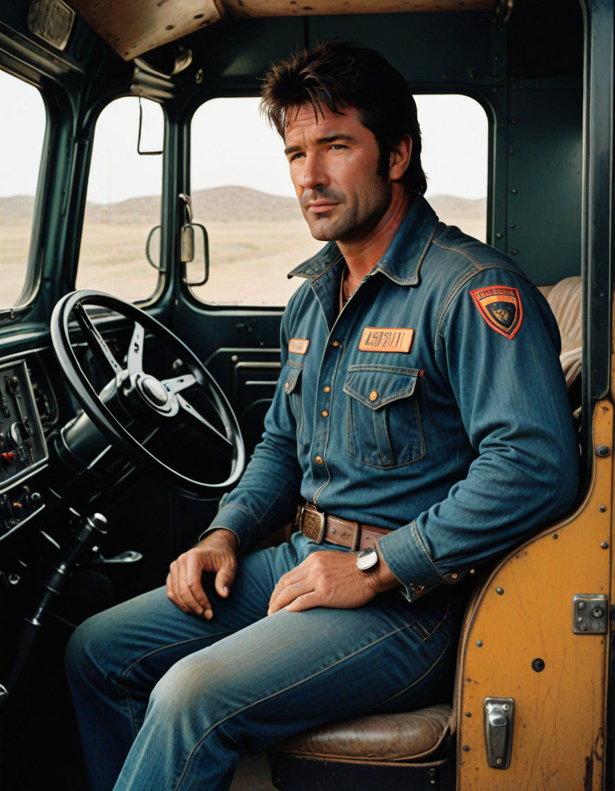 Young Joe Flanigan as 70s Peterbilt Trucker