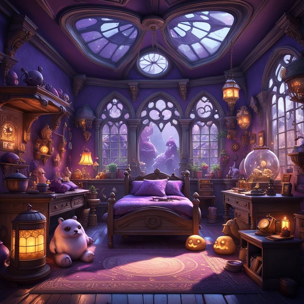 Cute Room in Dark Fantasy Style