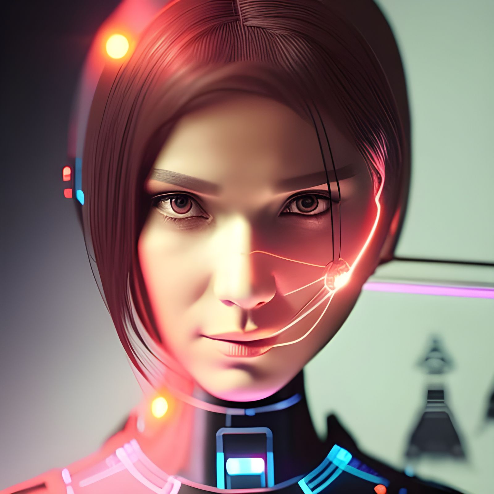 Sci-Fi Hologram: Schematic of a Girl, Detailed Blueprint