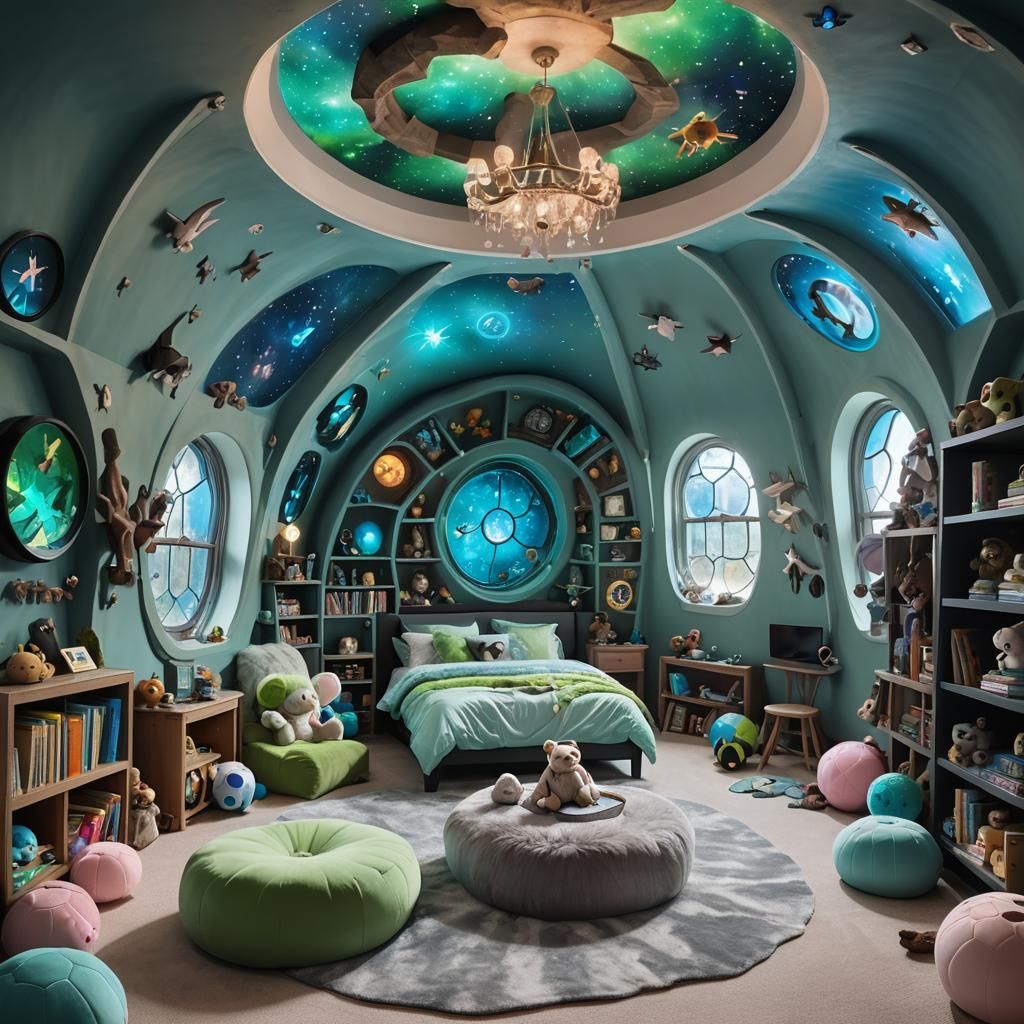 Bioluminescent Crystal Gemstone Child's Bedroom