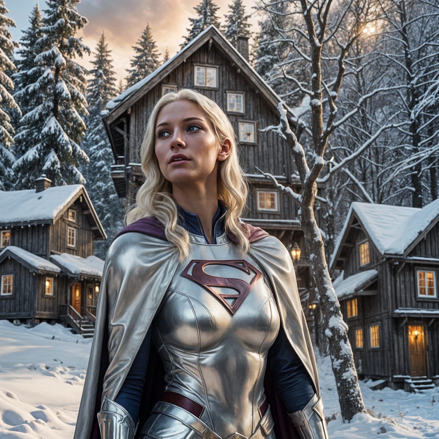 Supergirl Visits Oslo: Digital Fantasy Art