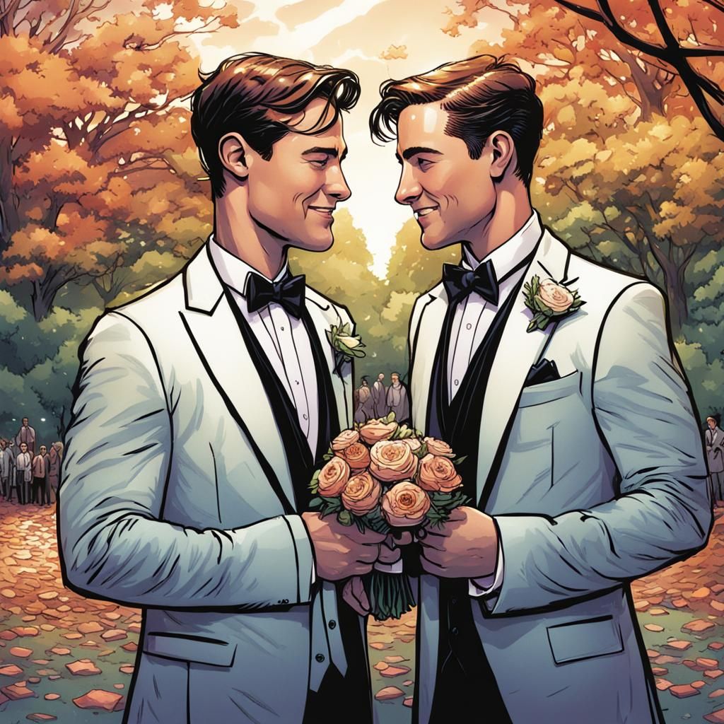 Gay Wedding in Central Park: Comic Book Art