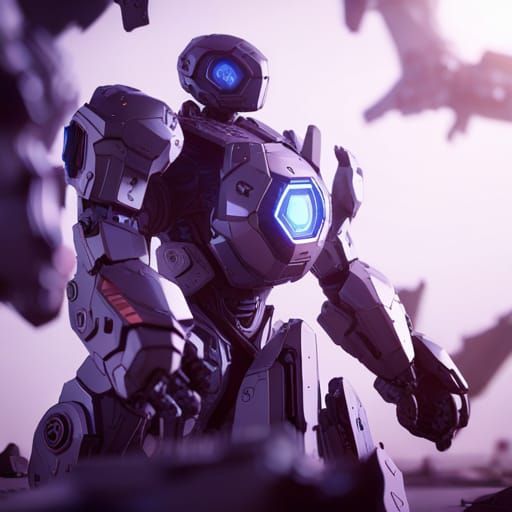 Intricate Sci-Fi Mech Reaching Out in 8K