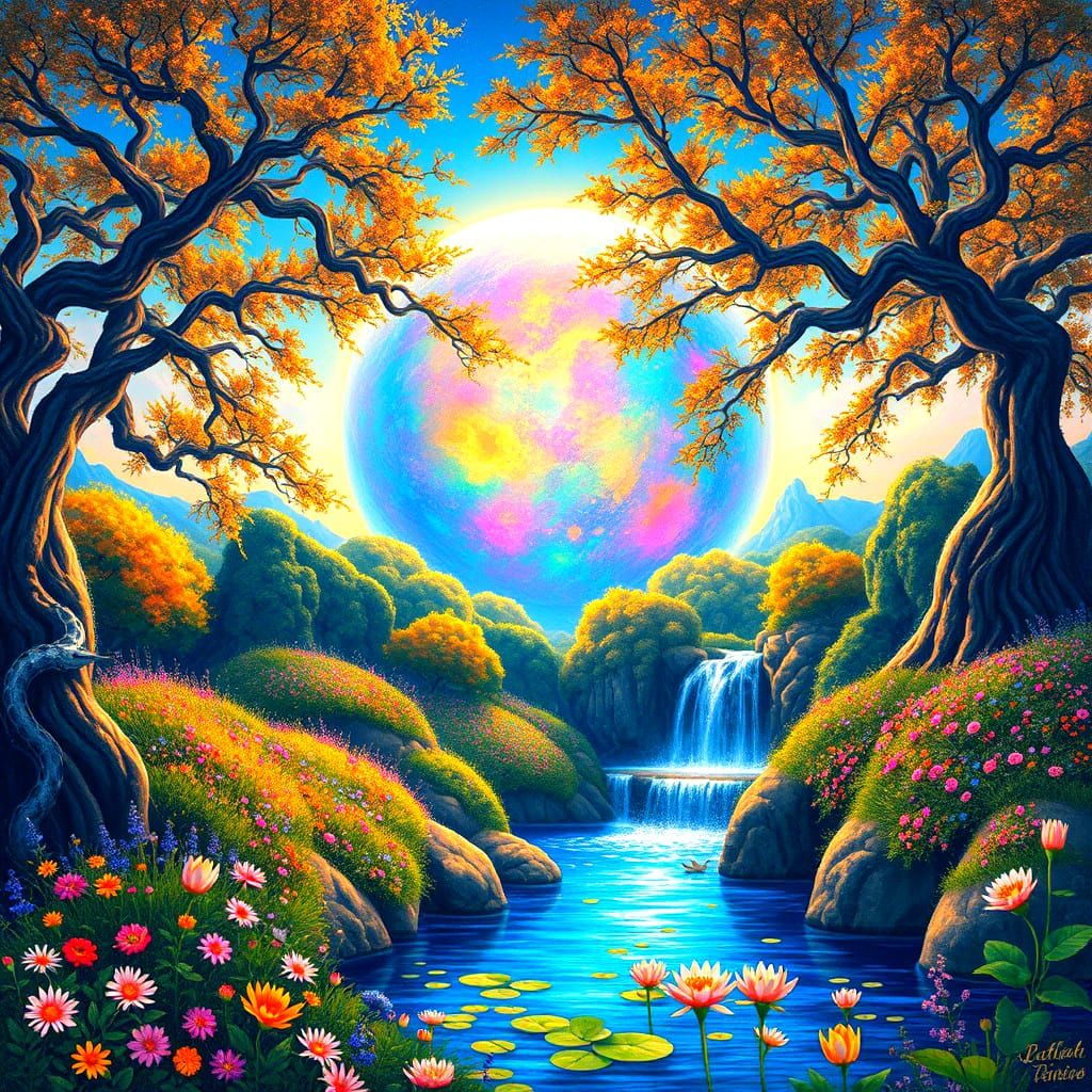 Fantastical World in Deep Sphere: Detailed Matte Painting