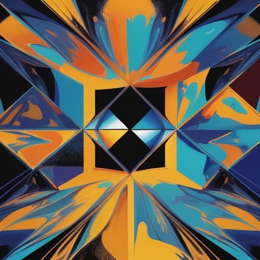 Geometric Bauhaus Reflection in Pop Art Style