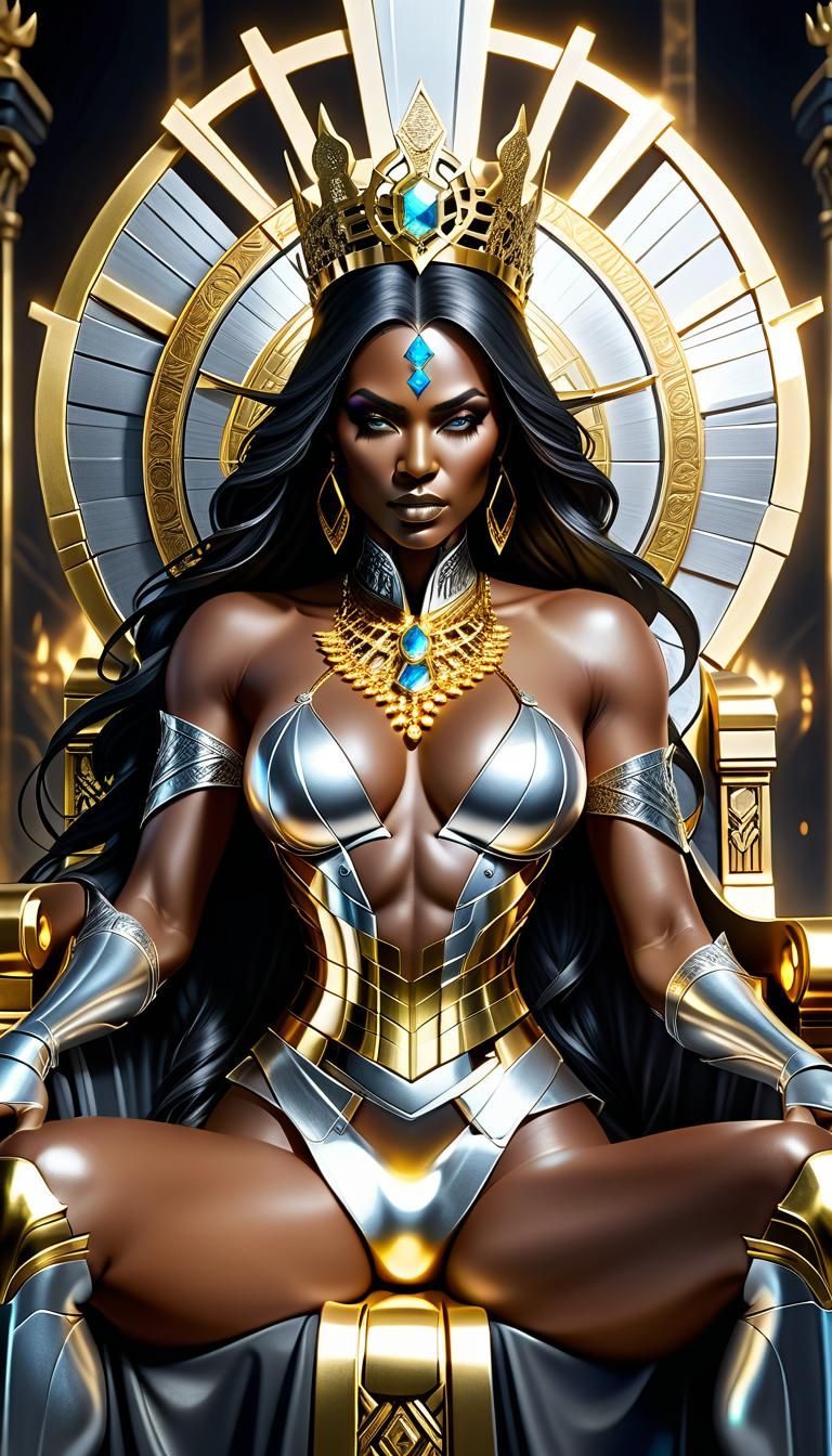 Creepy Beautiful Goddess of Vindictiveness in Anime Style