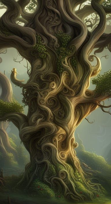 Whimsical Vines Wrapped around Tree