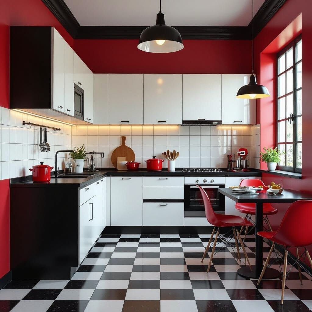 Retro-Futuristic Kitchen Interior Design