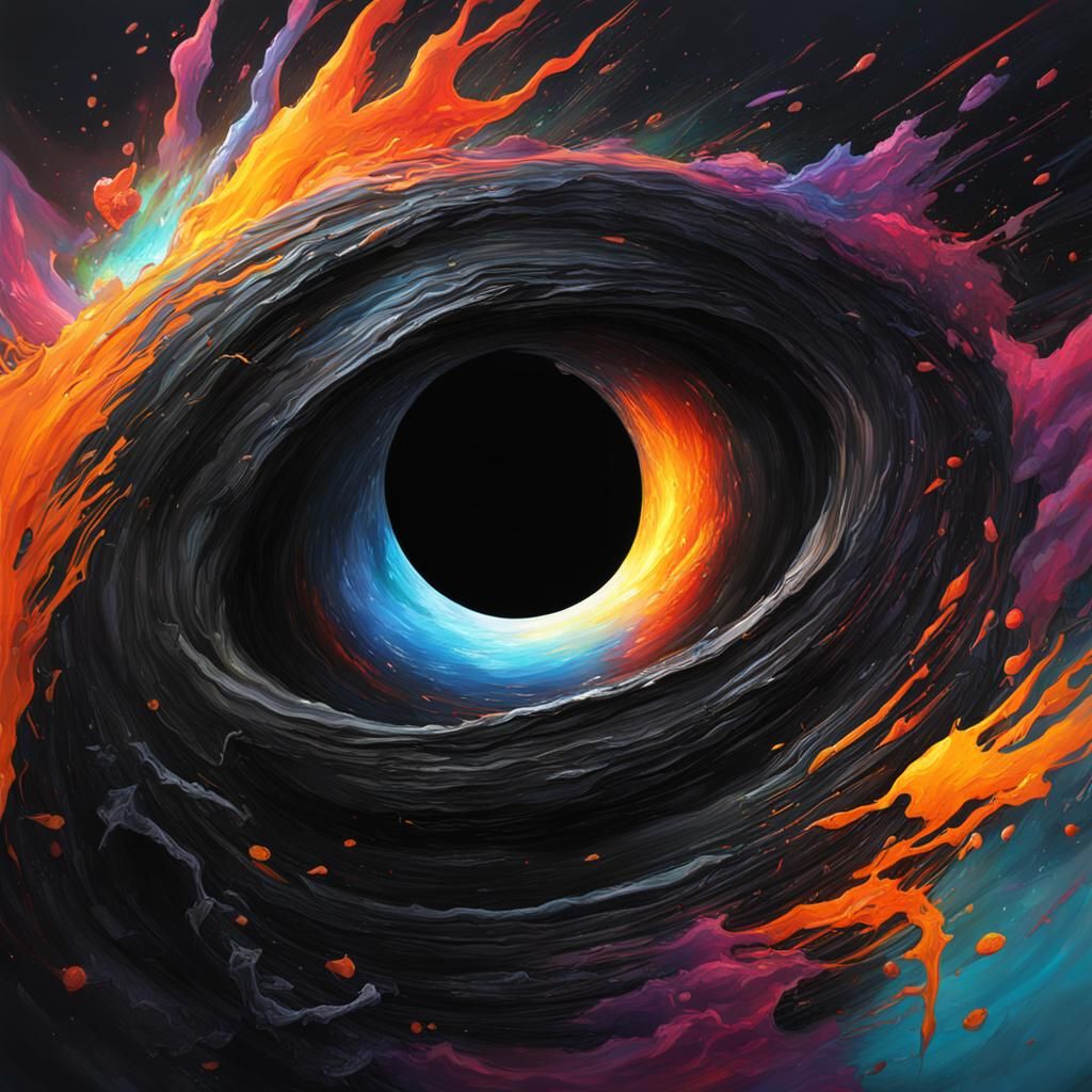 Hyperrealistic Black Hole Splash Art