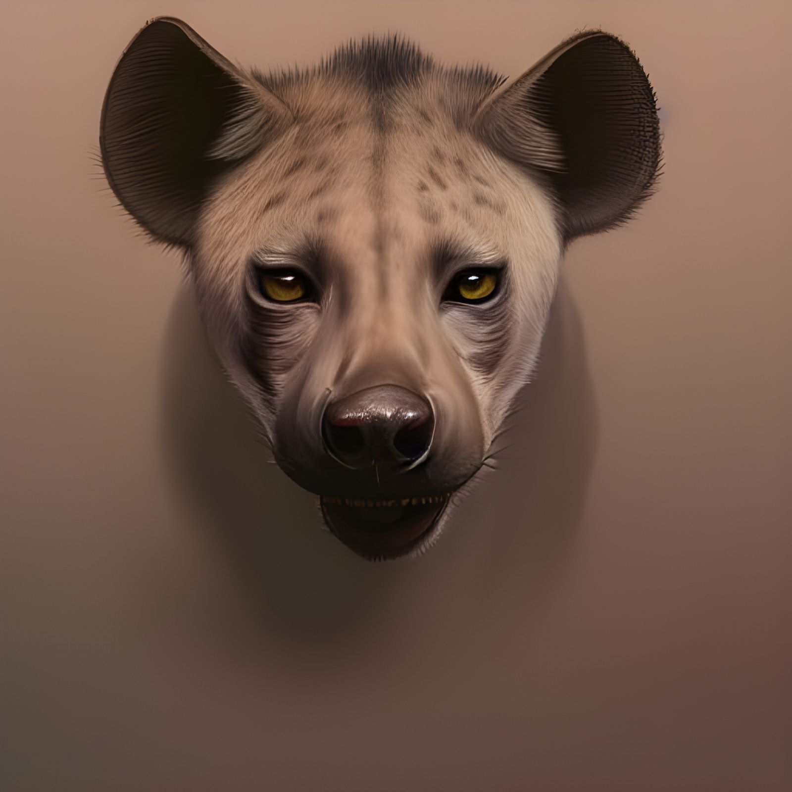 Joyful Hyena Portrait in Hyperdetailed Style