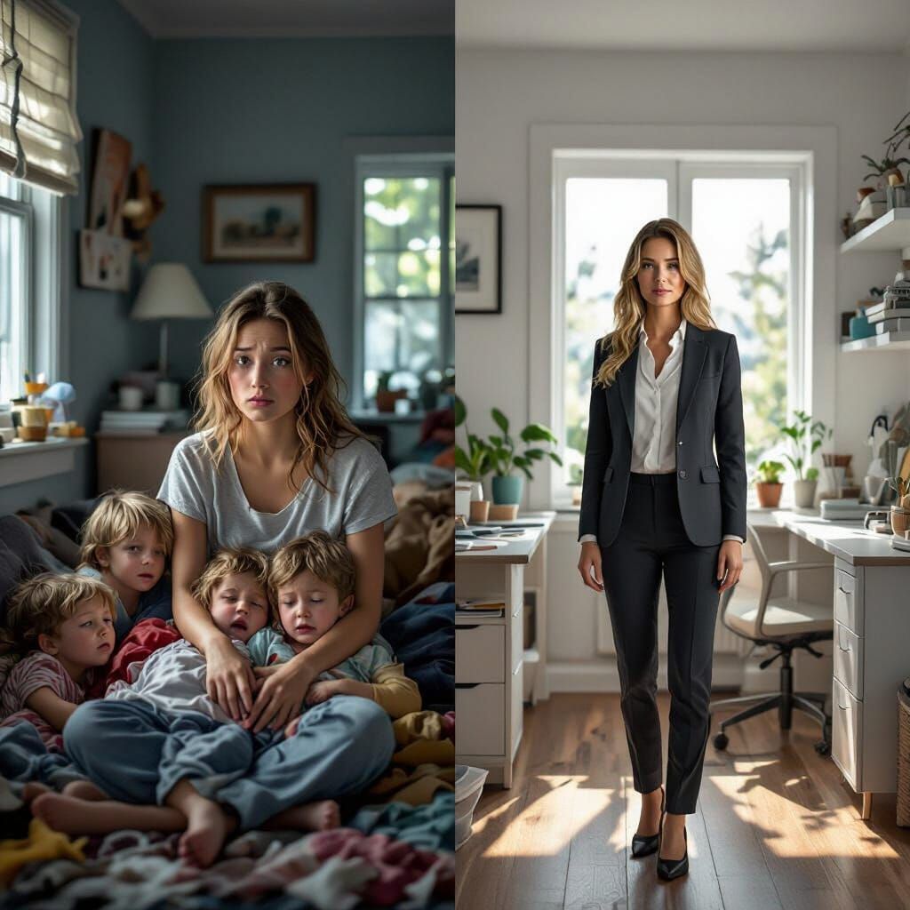 Split Image: Contrasting Lifestyles of Motherhood and Career
