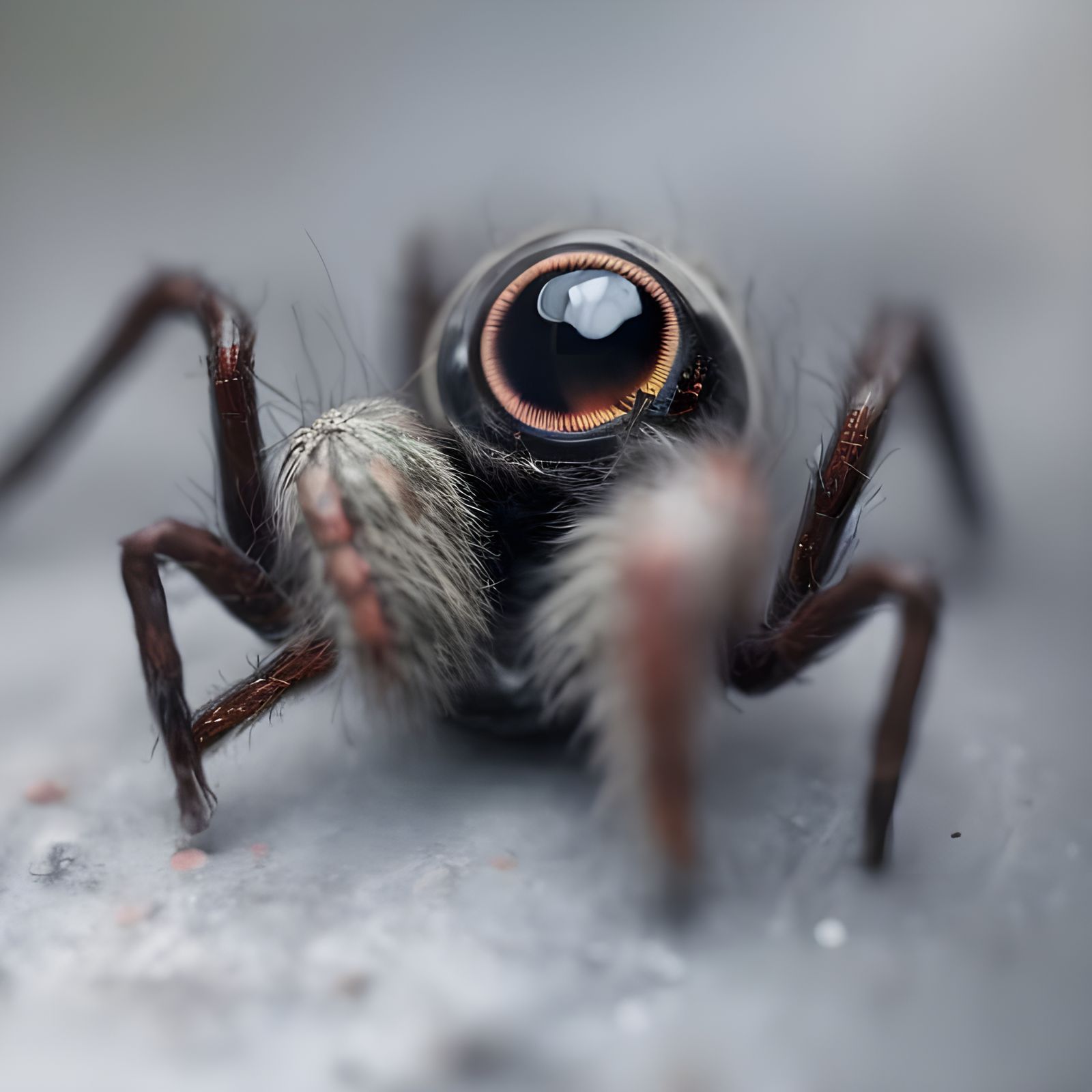 Hyperrealistic Eyeball Spider in Natural Light