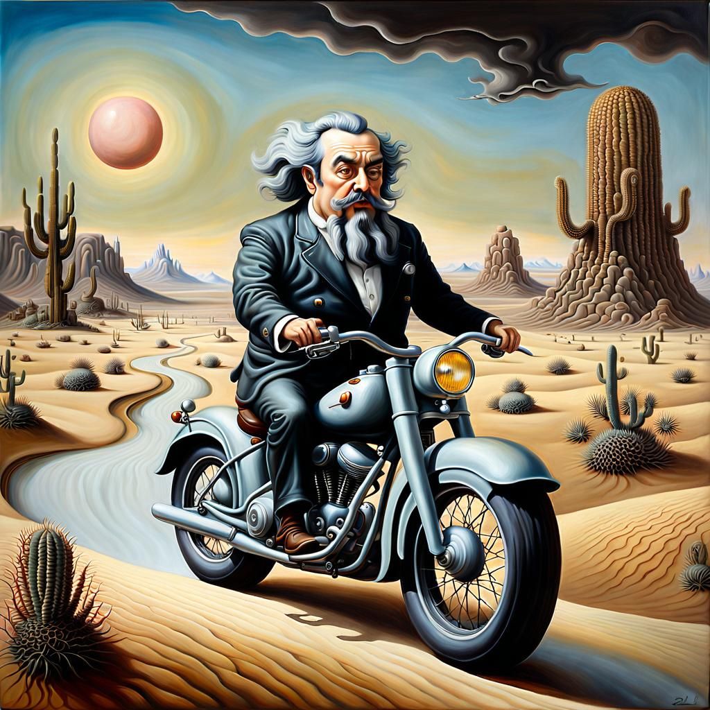 Surreal Cowboy Rides Through Melting Desert Landscape