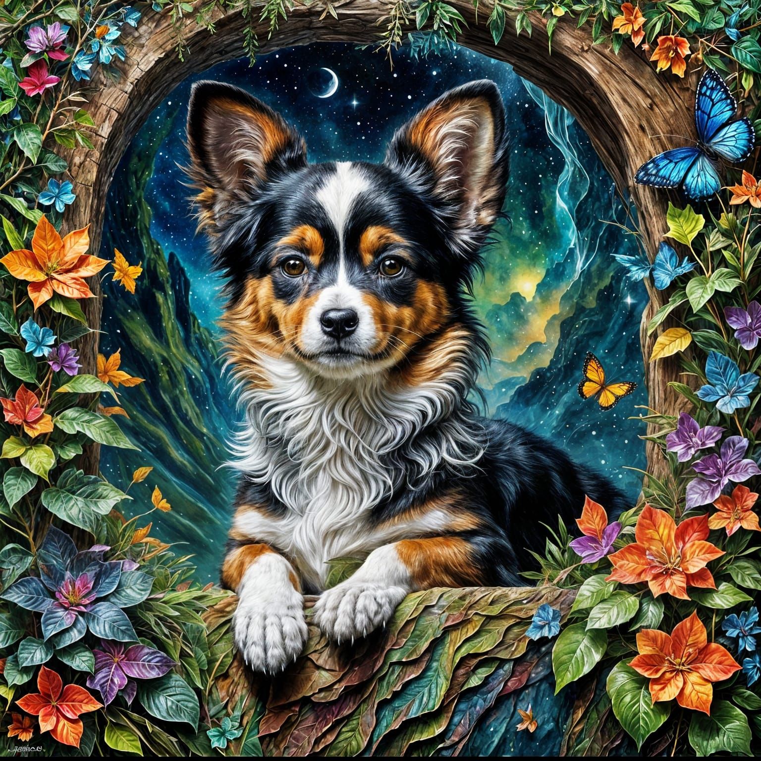 Colorful Low Poly Art with Autumnal Theme