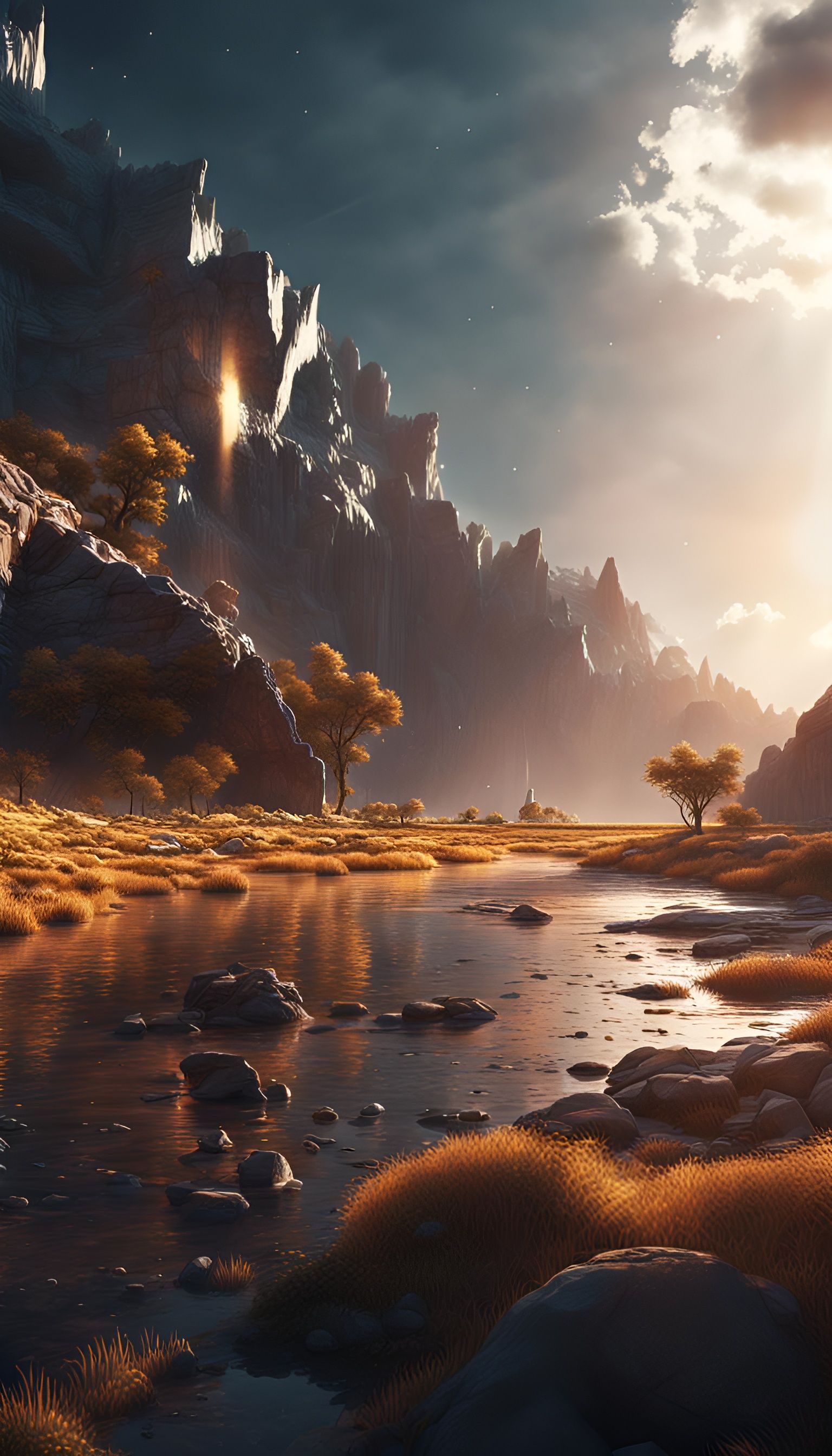 Infinite Digital Gallery with Sunshine Rays