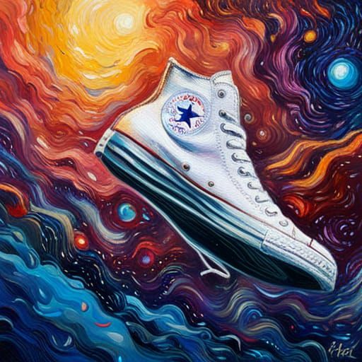 Converse Spaceship in Neo-Impressionistic Style