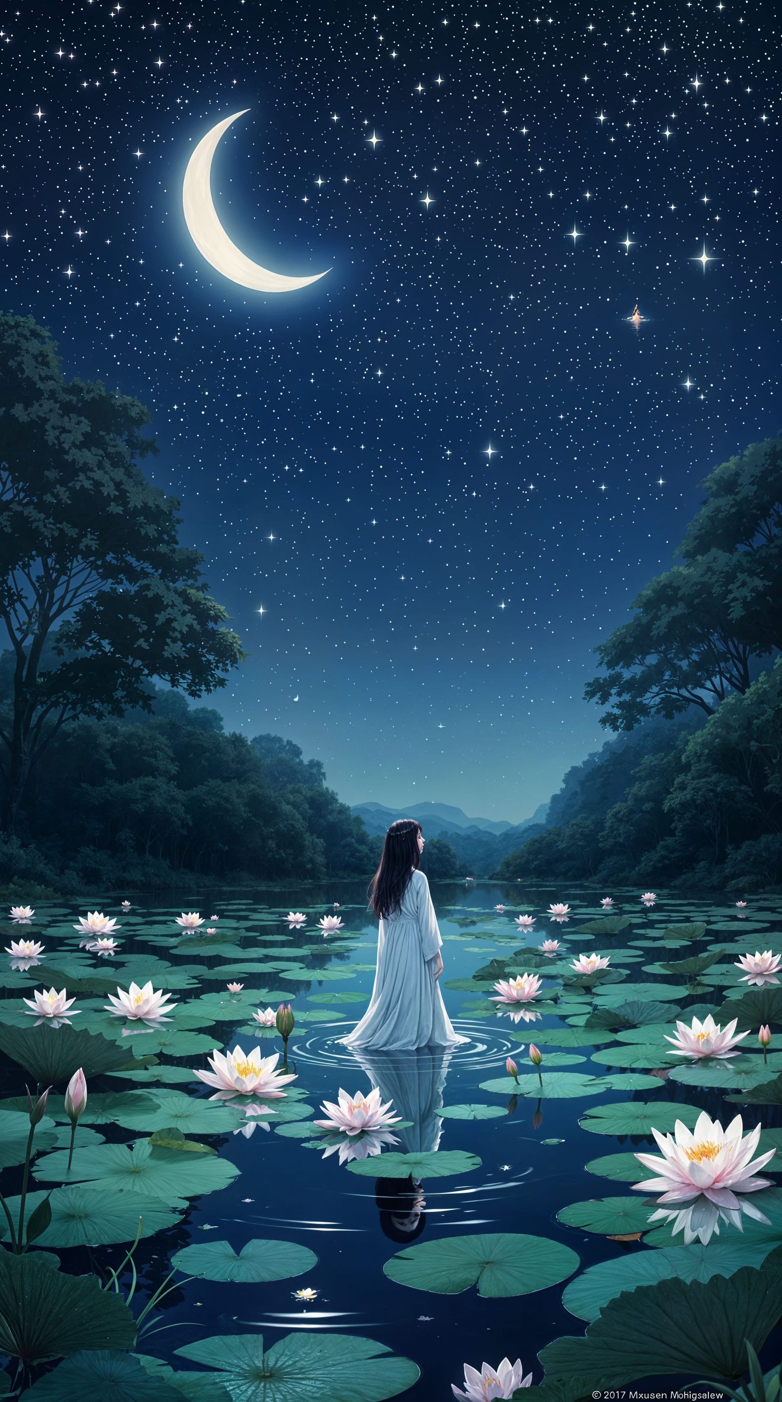 Whispering Moonlit Water Nymph