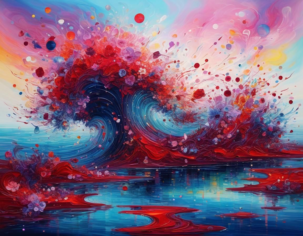 Ethereal Abstract Art with Luminous Floral Elements