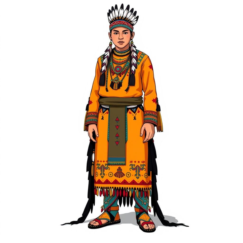 Navajo Two-Spirit Pride Symbol in Vibrant, Stylized Illustra...