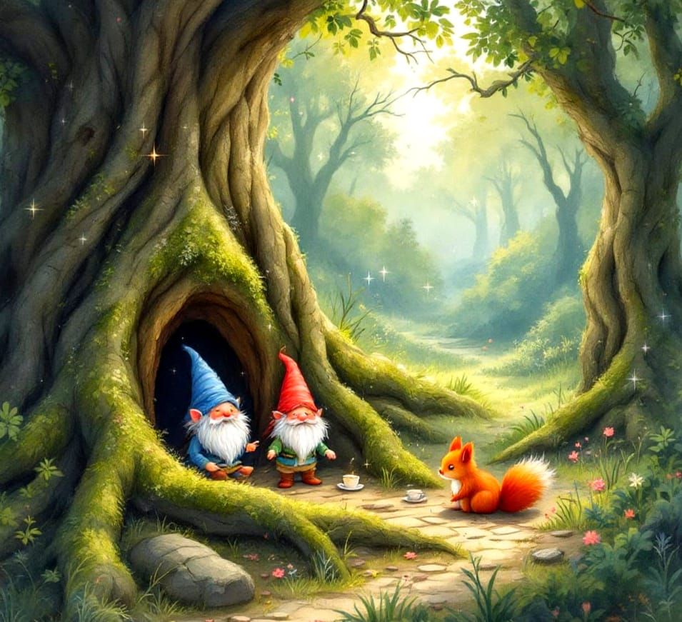 Whimsical Gnomes Gather for Enchanted Forest Tea Party in Wa...