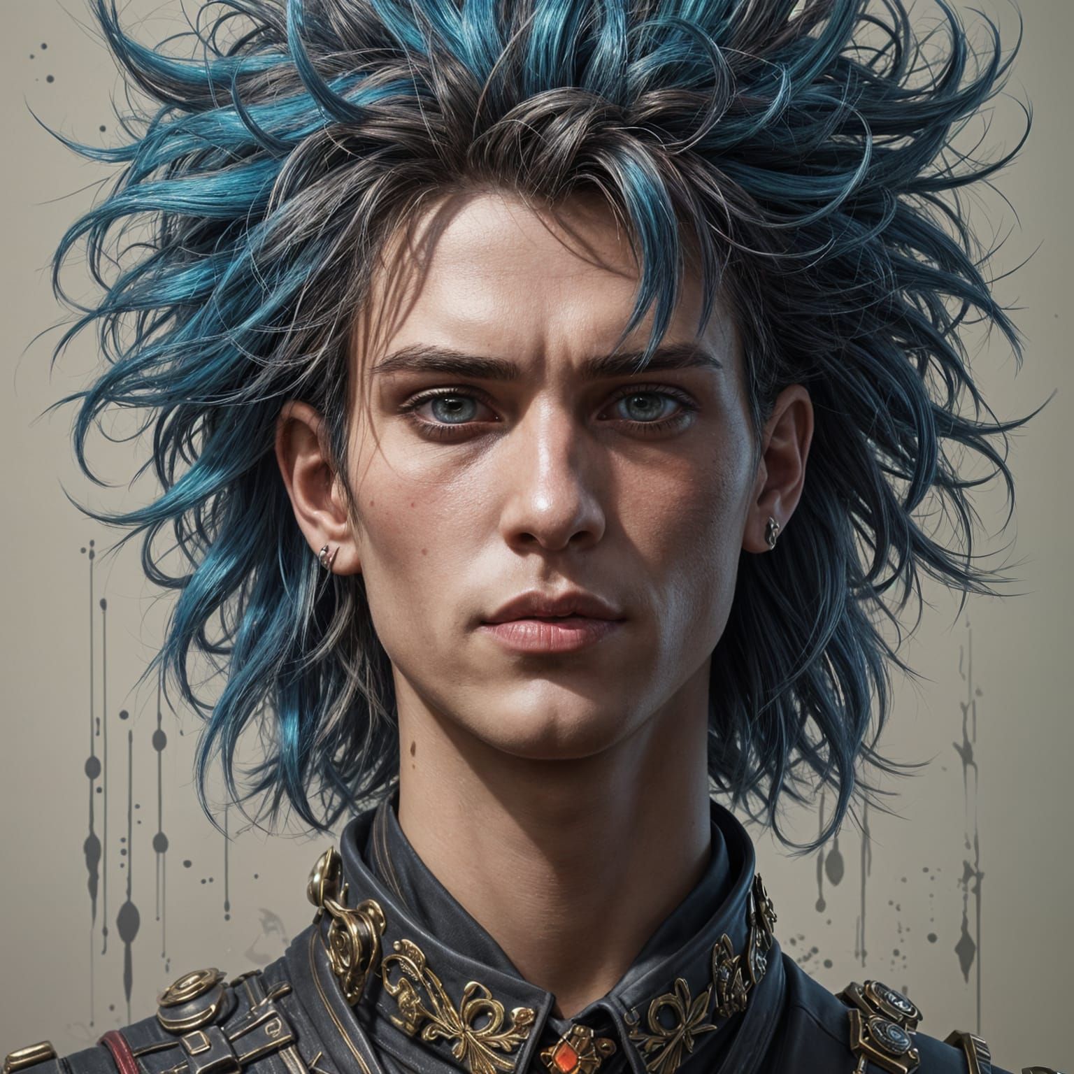 Male, Blue Gothic Punk, School Uniform