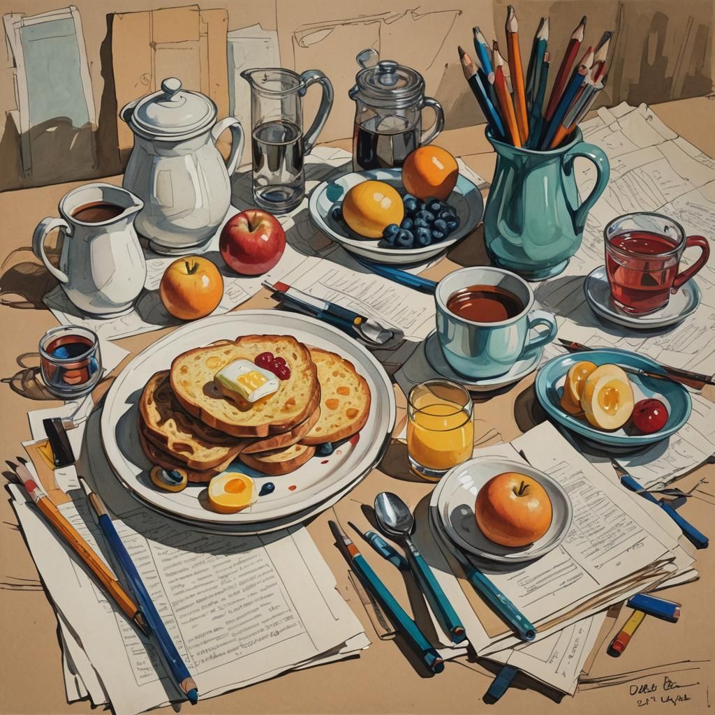 Still Life Breakfast of the Artist