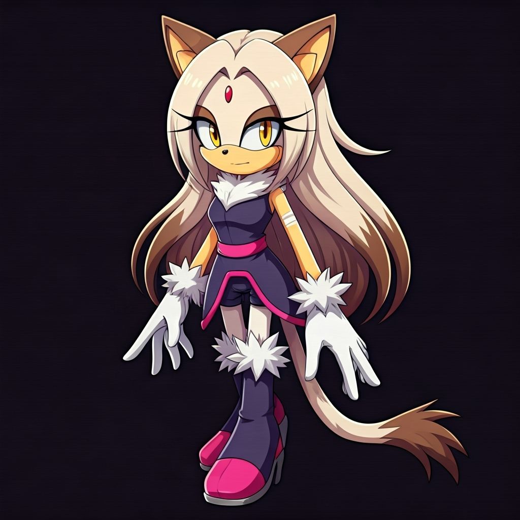 Anthropomorphic Cat Girl in Sonic Style