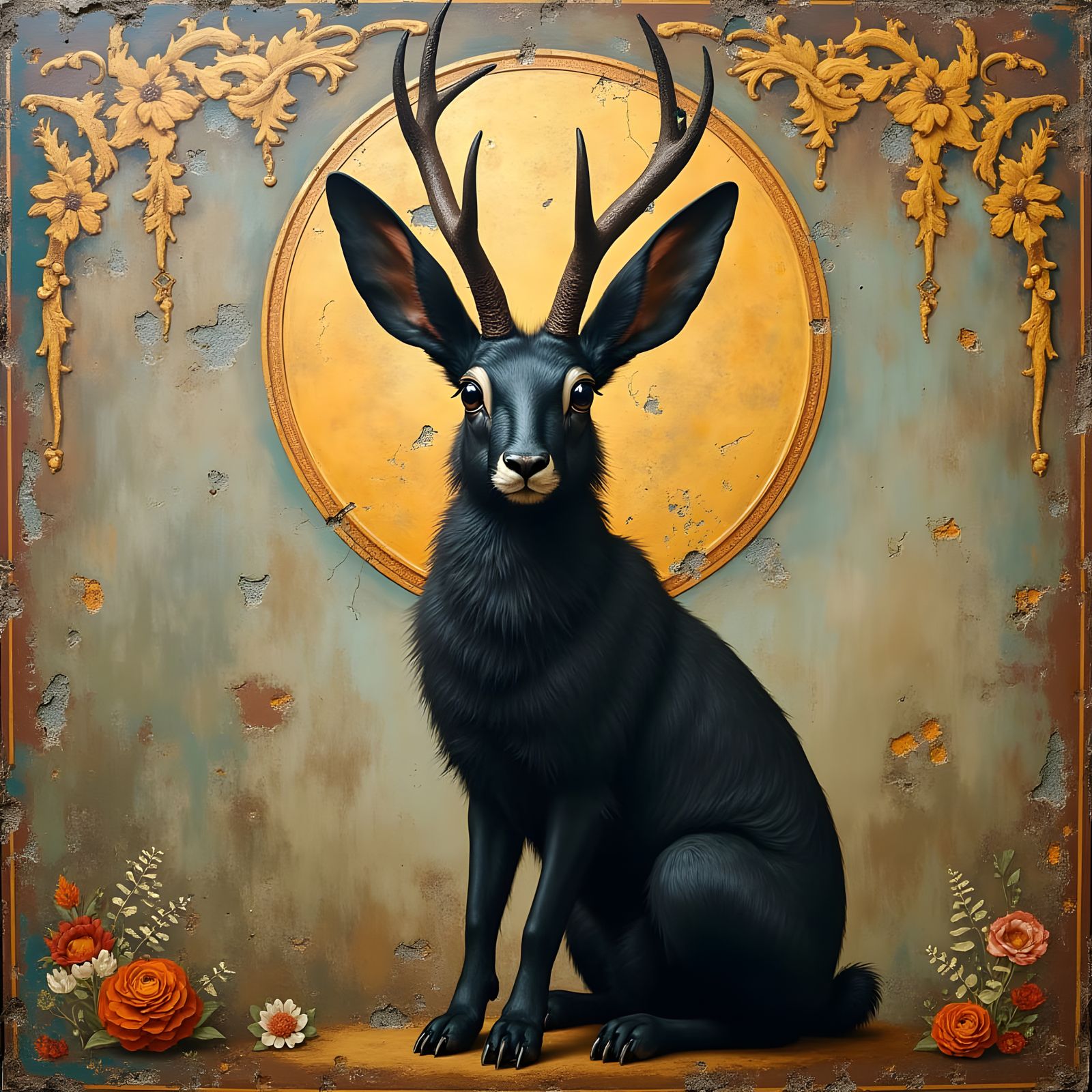 Black Jackalope Fresco