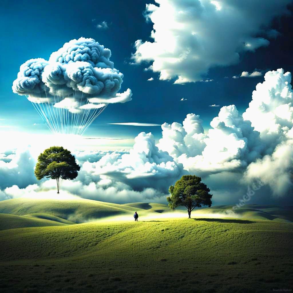 Surreal Cloud Creatures in Dreamscape