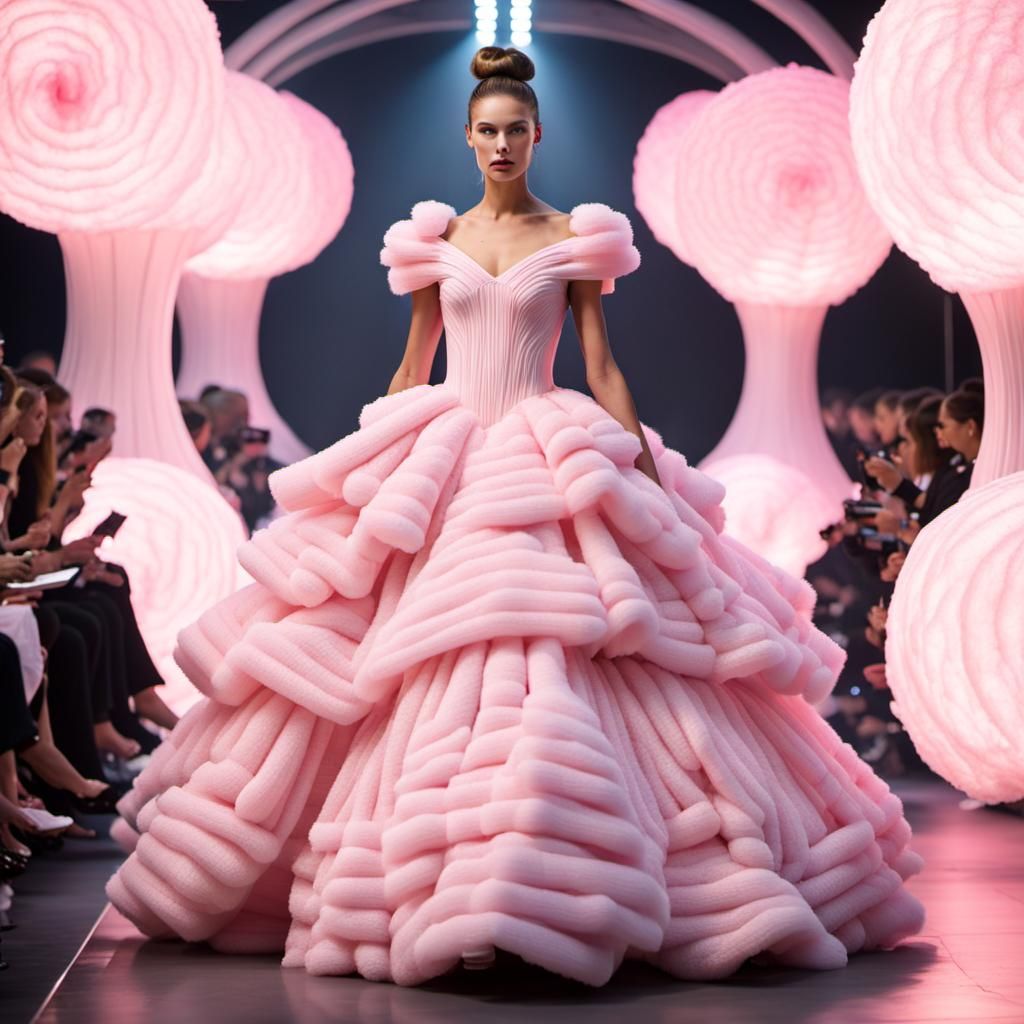 Light Pink Wide Evening Gown Realistic & Creative. Redone.