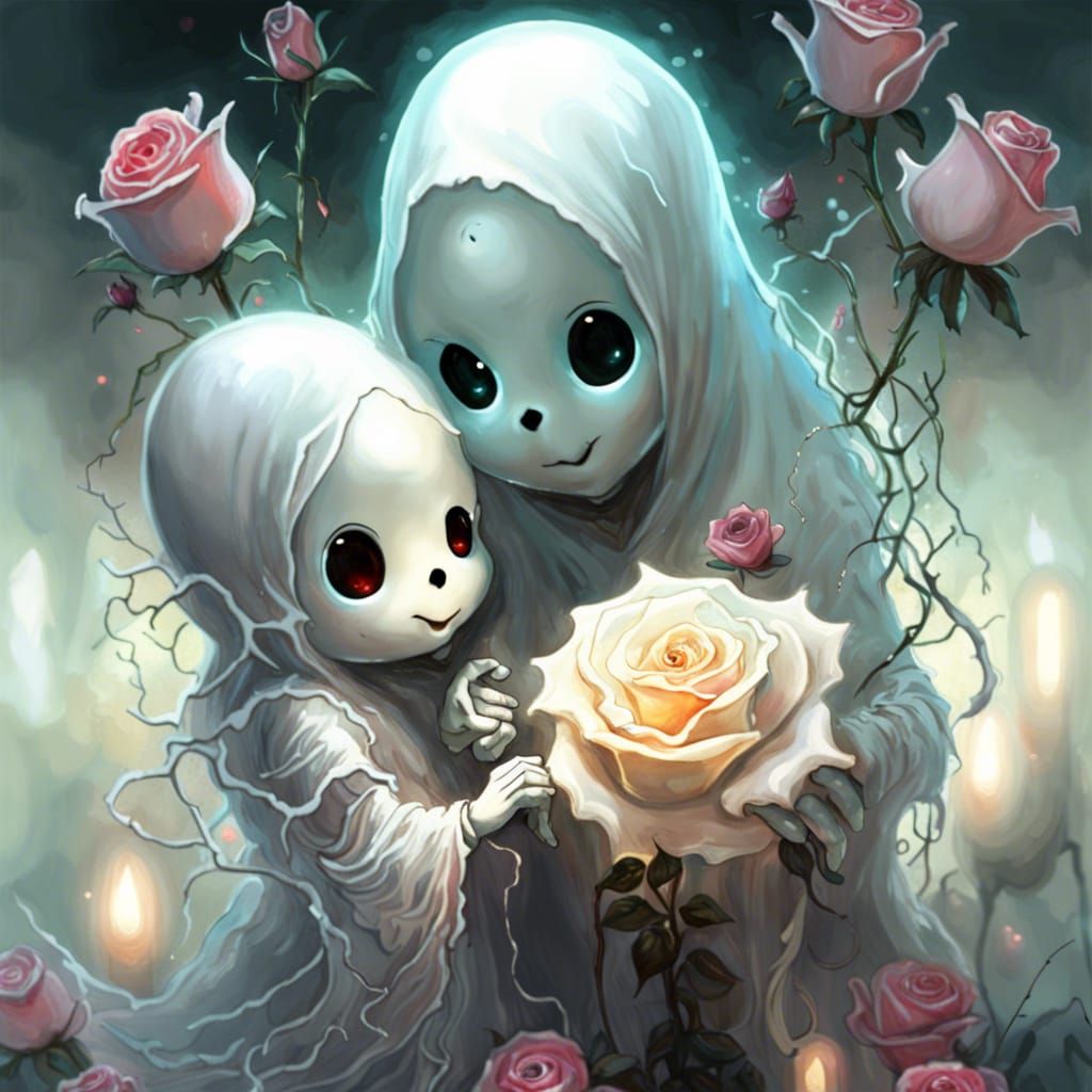 Fantasycore Ghosts Proposing with Roses