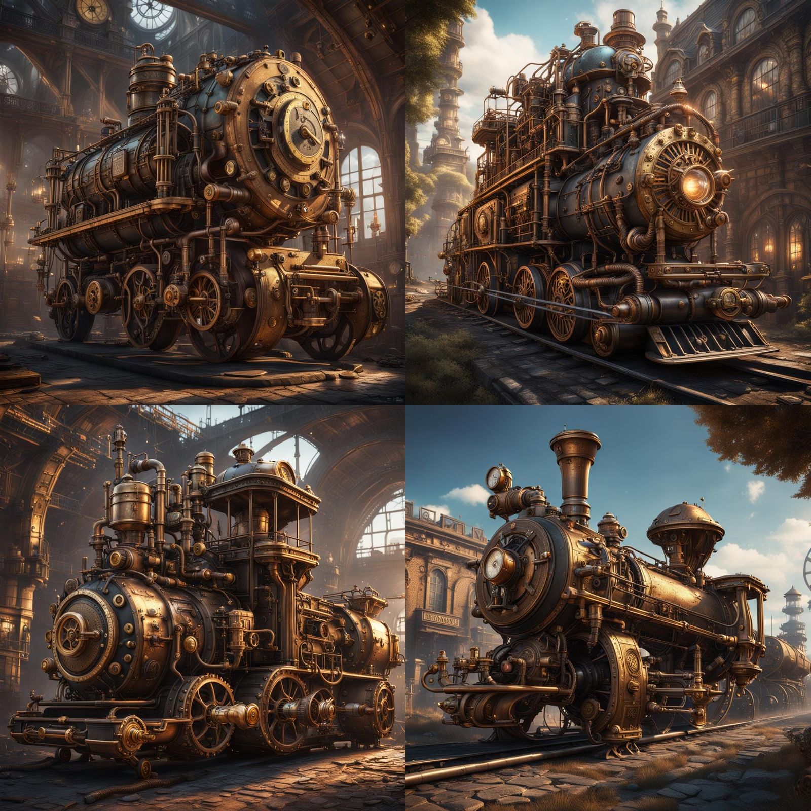 Detailed Steampunk Machine Concept Art
