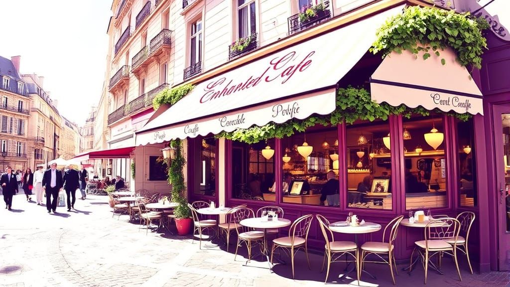 Enchanted Parisian Café at Twilight
