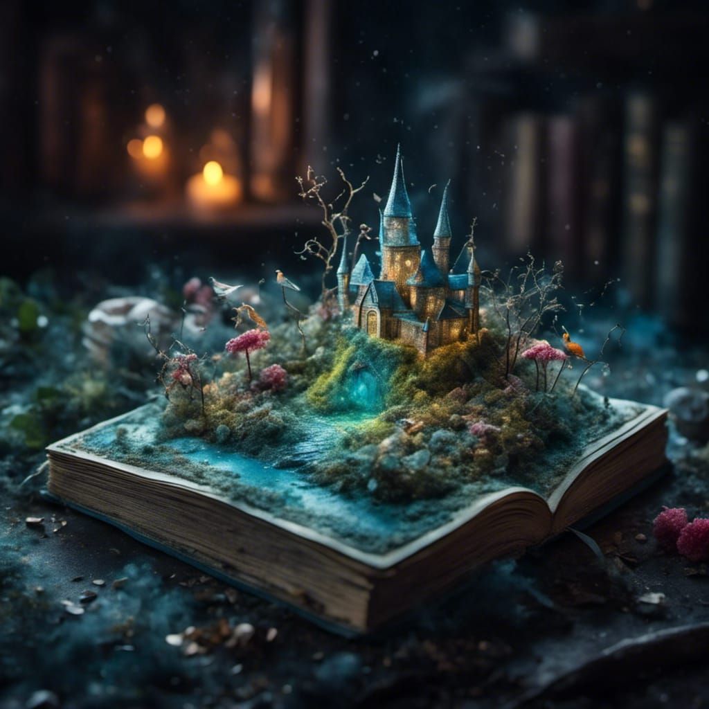 Magical Garden Cake in Fantasy Art Style