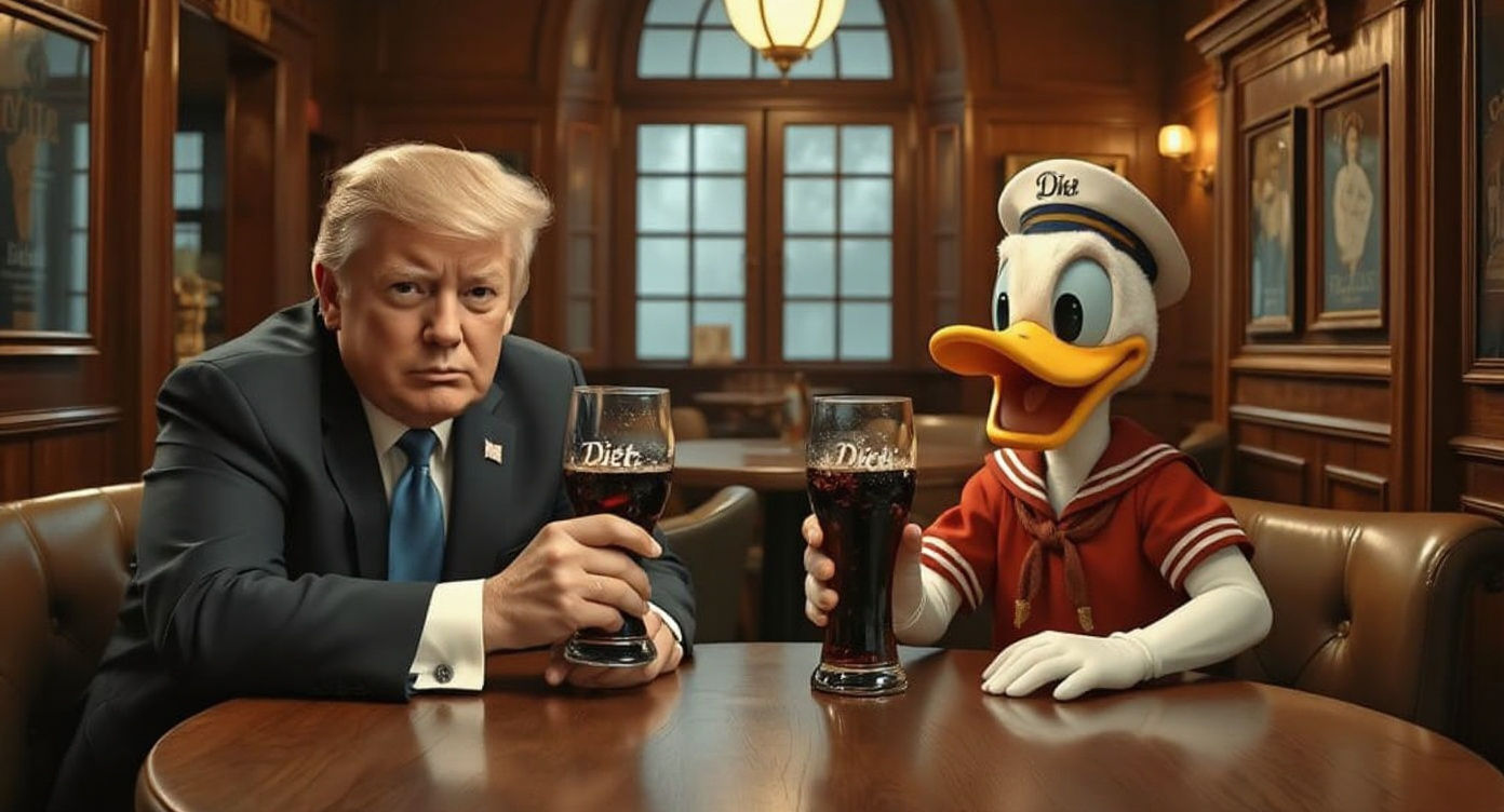 Donald Trump and Donald Duck in English Pub