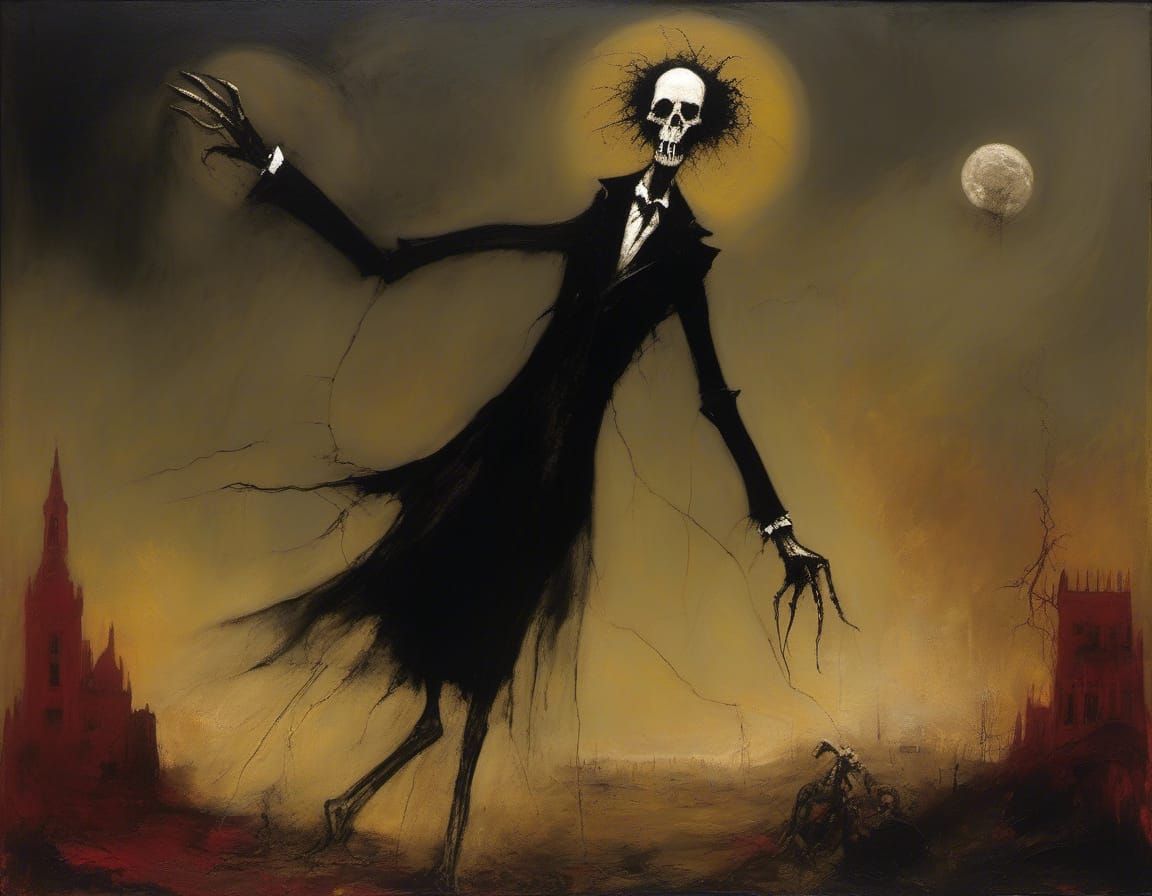 Macabre Puppet Rapture in Expressionist Style