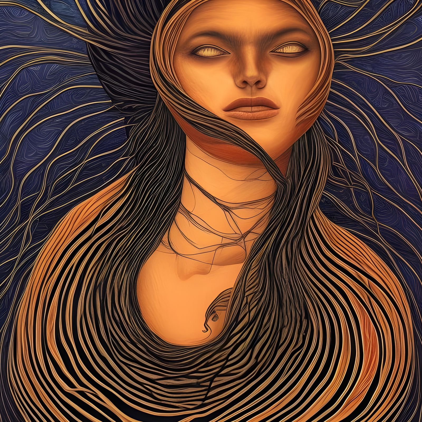 Ominous Portrait of a Lonely Woman