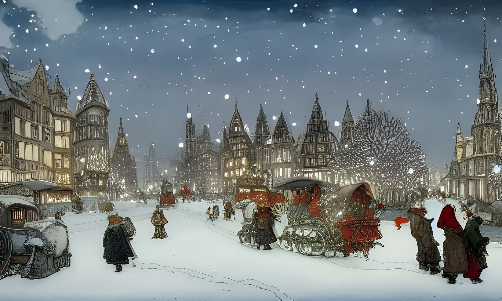 Snowy Winter Wonderland Christmas Scene