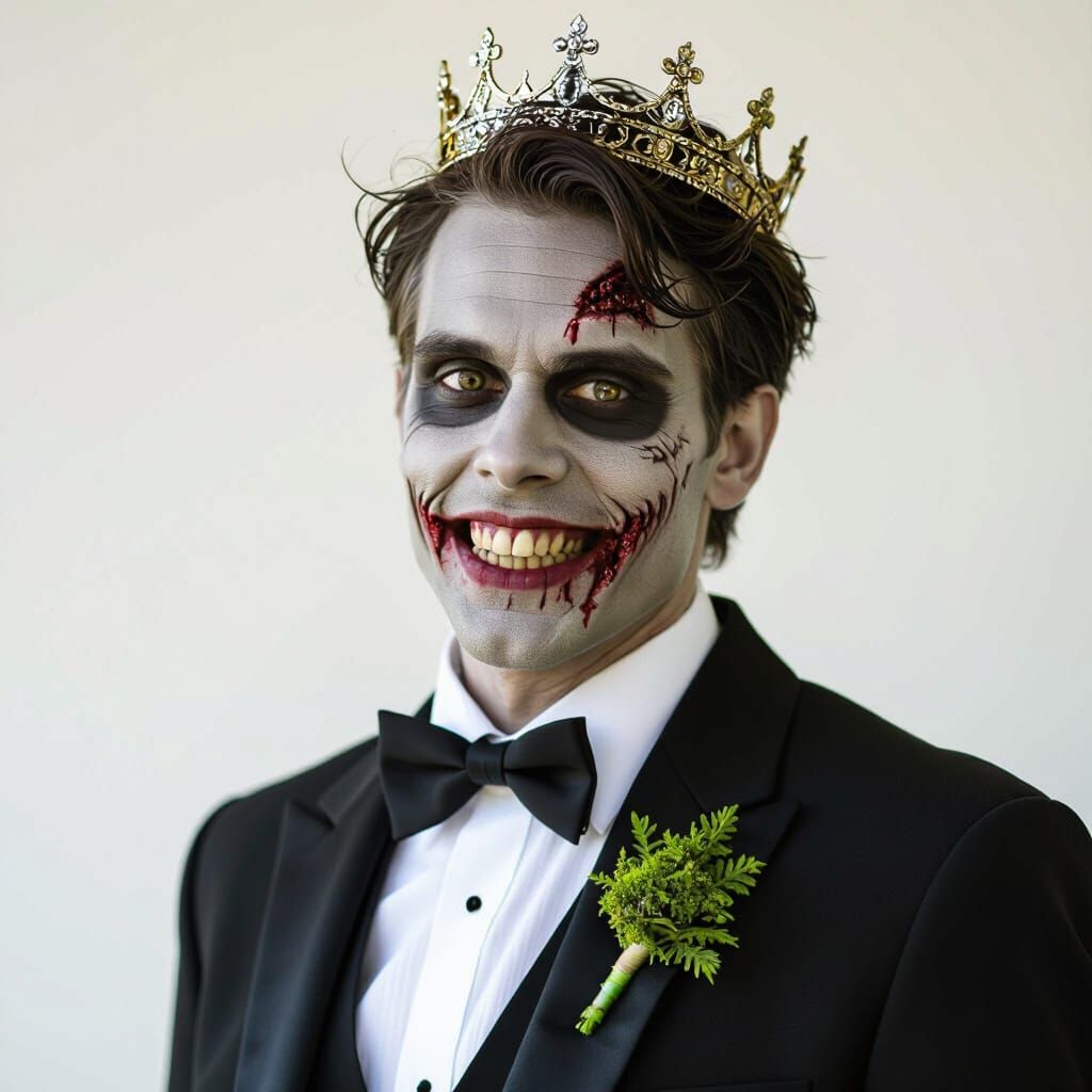 Charming Zombie Prom King with Undead Charisma