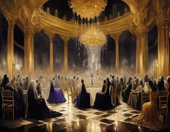 Elegant Ghosts Dance at Haunted New Year's Eve Ball