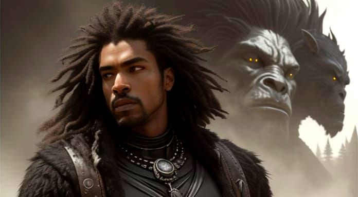 Afrofuturist Fantasy Creatures in Low-Key Rembrandt Lighting