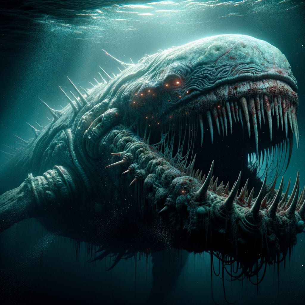 Terrifying Colossal Whale in Deep Ocean